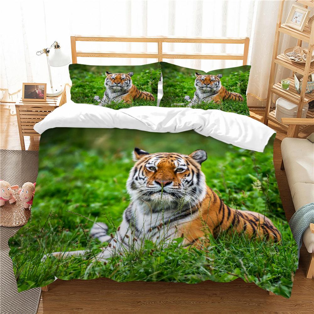 Пододеяльник с 3D рисунком тигра, домашний комплект постельного белья, AU, полноразмерный одинарный/двойной домашний декор