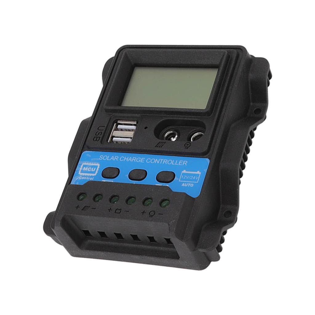 12V 24V Auto Solar Charge Controller PWM Solar Power Controller Dual USB LCD Display 10A