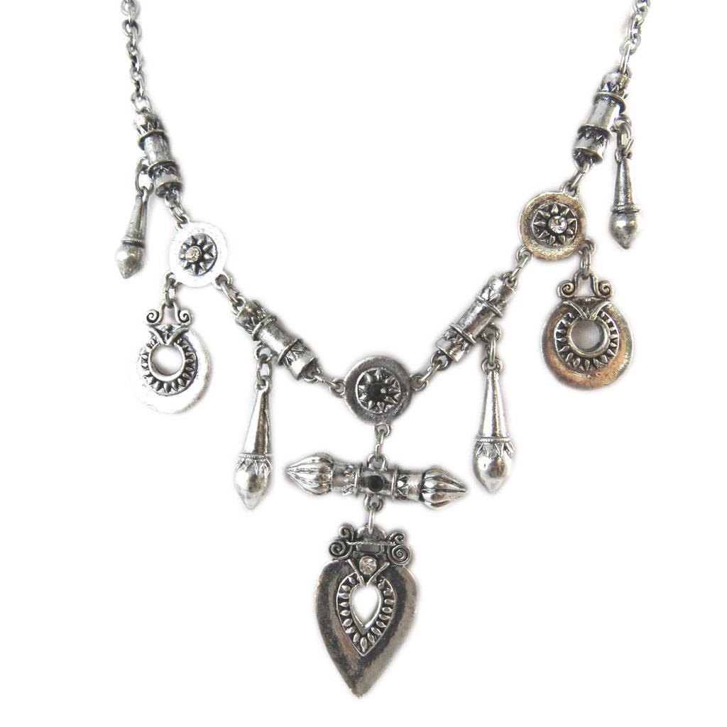 Les Trésors De Lily [E2080] - Designer Necklace 'Memories of the Past' Silver