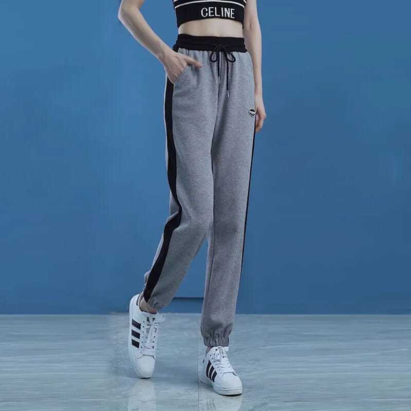 Женские спортивные штаны, весенне-летние свободные леггинсы со вставками, шаровары, дышащие повседневные вафельные спортивные штаны