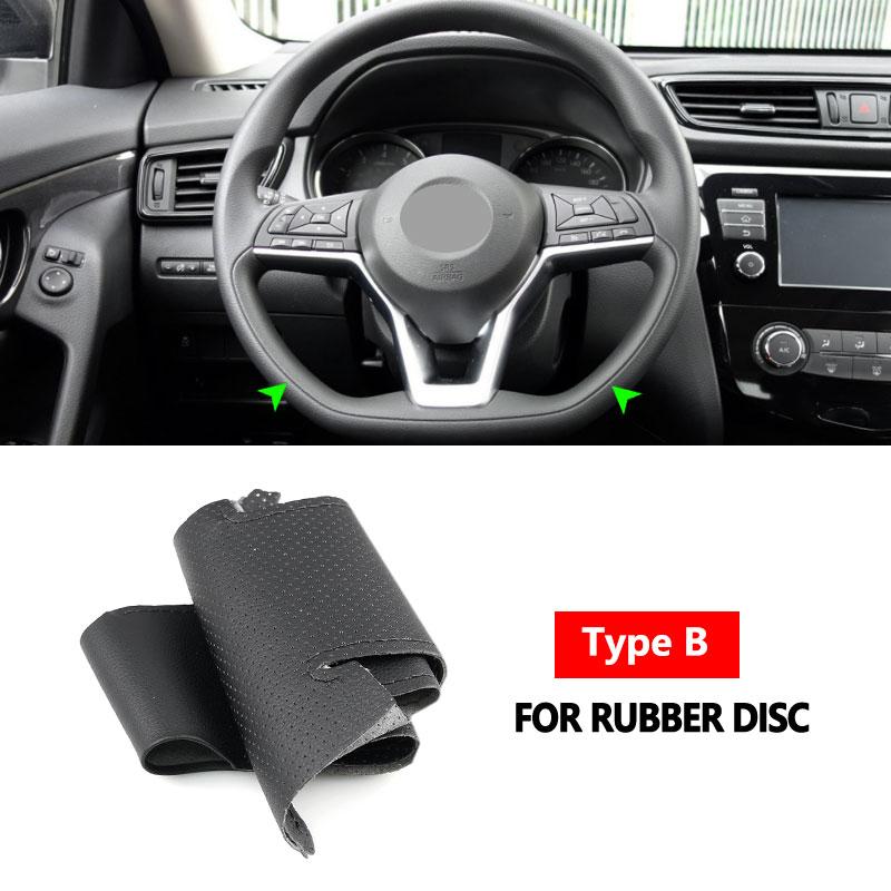 For Nissan Qashqai X-Trail Micra Leaf Rogue Sport 2018- Altima Car Steering Wheel Cover Perforated Leather