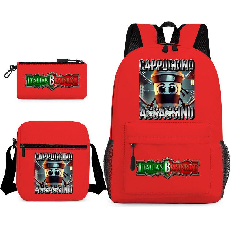 Shanhaijing Backpack, Student Schoolbag, Shoulder Bag, Pencil Bag, Three-Piece Set