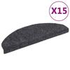 VidaXL Self-adhesive Stair Treads 15 Pieces 65 X 21 X 4 Cm Dark Grey Semi-round Large 132697