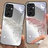 Металлический бабочка для Samsung Galaxy A15 5G 54 4G 51 50 24 35 90 71 12 51 53 52S 80 22 34 Черный чехол для телефона из закаленного стекла