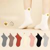Носки Женские Осенние С Подъемом Уха До Средней Икры Простые Вышитые Женские Носки Не Сползают С Пятки Антибактериальные Потные Бесшовные Носки