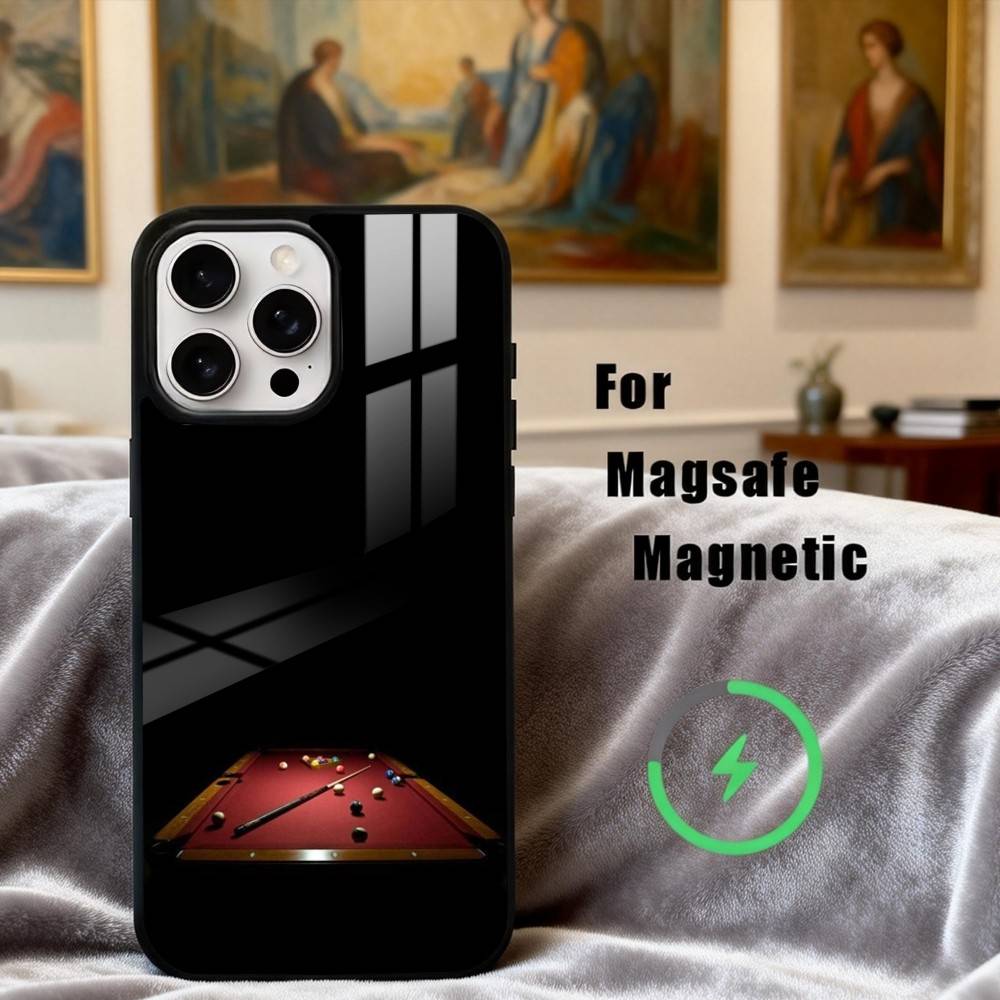 B-Billiards B-Ball S-Sports Phone Case For iPhone17,16,15,14,13,12,11 Plus,Pro Max Magnetic For Magsafe Wireless Charging