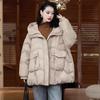 White Duck Down Jacket Hooded Autumn Winter Loose Puffer Coat Women Large Size Overcoat Thicken Female Parkas