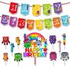Яркий набор флажков-гирлянд на тему Numberblocks для веселого оформления вечеринки и принадлежностей