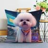 Pet Dog Print Decorative Pillowcase Bedroom Living Room Square Cushion Pillowcase