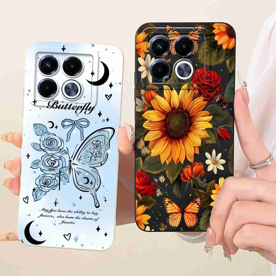 For Infinix Note 40 5G Case X6852 Soft Slim Rabbit Sunflower Back Cover Fundas For Infinix Note40 Note 40 5G Shell Bumper