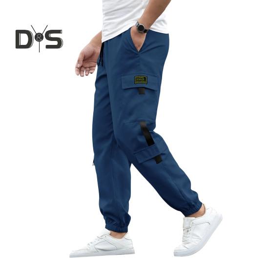 Мужские брюки-карго с несколькими карманами, в уличном стиле, с резинкой на щиколотке, в стиле ретро, с эластичной резинкой на талии для повседневной носки на открытом воздухе и на работе
