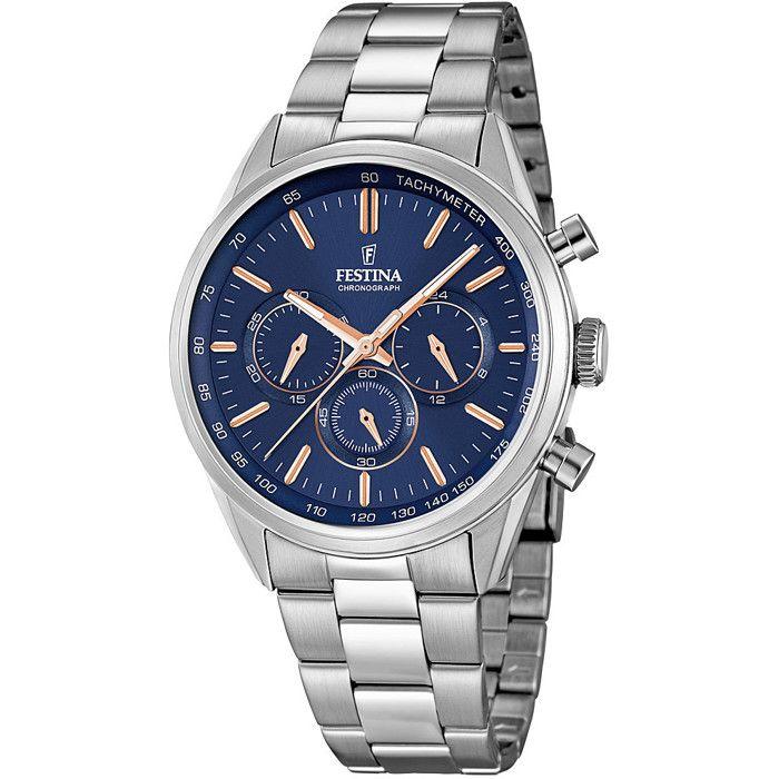 Montre Homme - Festina - F16820/A - Chronographe - Étanche 50m - Quartz - Argenté