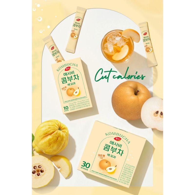 Порошок для чая комбуча в стиках, вкус груши и айвы, 5 г x 30 пакетиков, традиционный корейский фруктовый чай