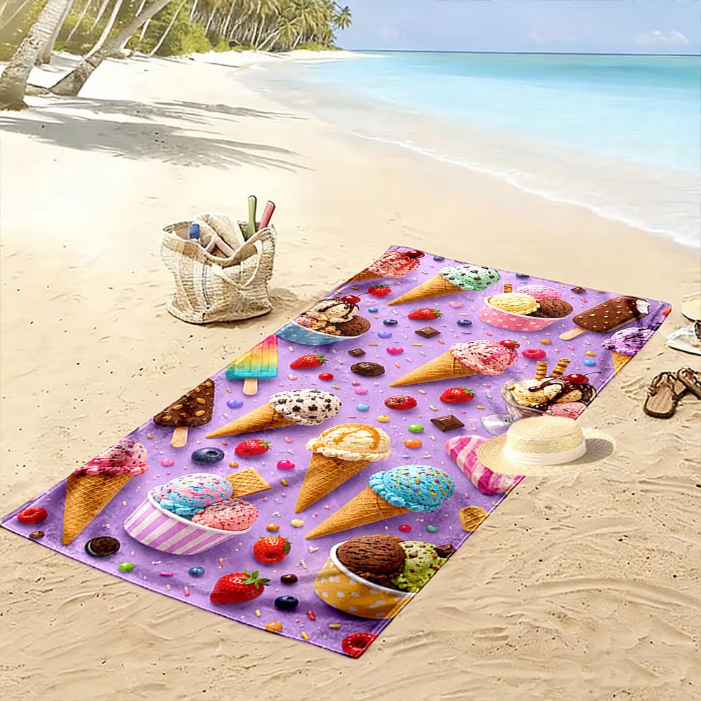 Ice Cream and Dessert Pattern A must-have beach towel for beach travel