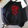 Personality Red Dragon Set Print Women Hoodies H