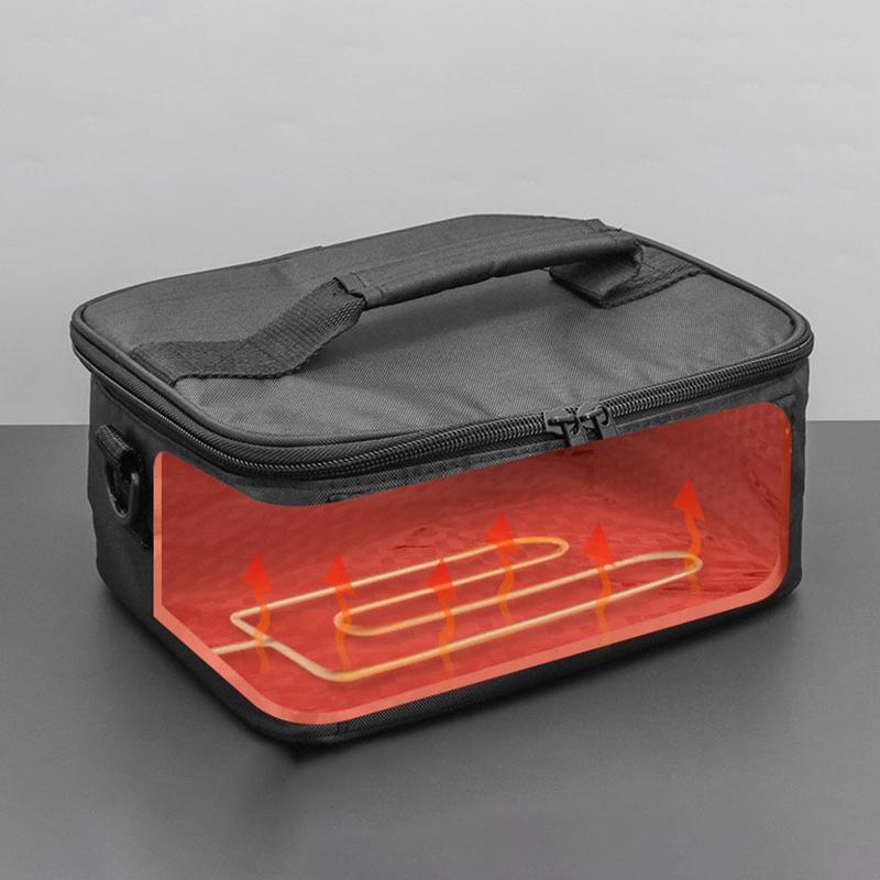 2024 Автомобильный 12 В подогреваемый обеденный изоляционный комплект, электрическая сумка для термоса для еды, дорожная мини-микроволновая печь Bento, черная, большой емкости