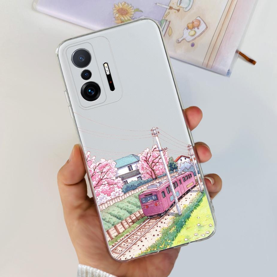 Чехол для Xiaomi 11T Pro Новый Модный Задняя Крышка Силиконовый Мягкий ТПУ Чехол для Телефона Для Xiaomi Mi 11T Pro 11TPro Mi11T Полный Чехол Бампер