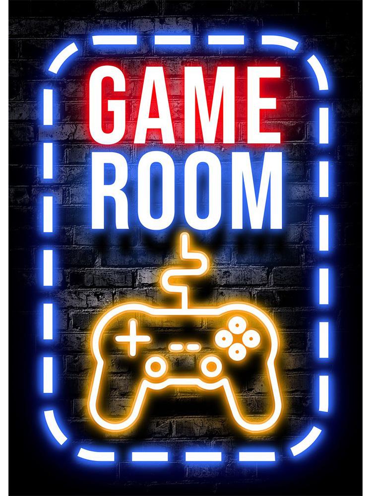 Современный неоновый эффект, плакат для игровой комнаты, игровой геймер, принты, картина на холсте, настенная художественная картина для детей, декор игровой комнаты для мальчиков, подарок