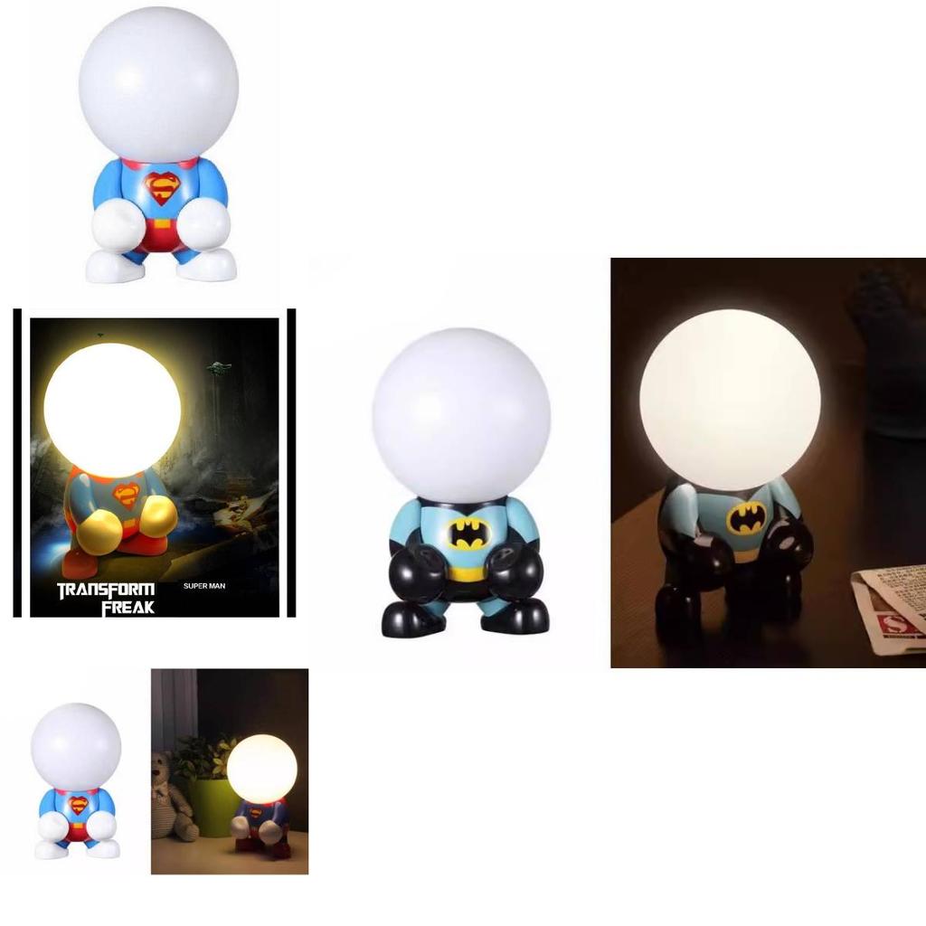 Superhero Cartoon Led Desk Lamp With Energy Saving Light For Kids Bedroom Decor