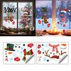 Waterproof Holiday Glass Decor 2Pcs Christmas Snowman Static Window Stickers, Simple Double Clings, Winter Party Wall Stickers PVC Decals for