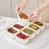 Compartment plate with lid, food storage container, snack box, 4/8 cells snack box, vegetable and fruit storage box for refriger
