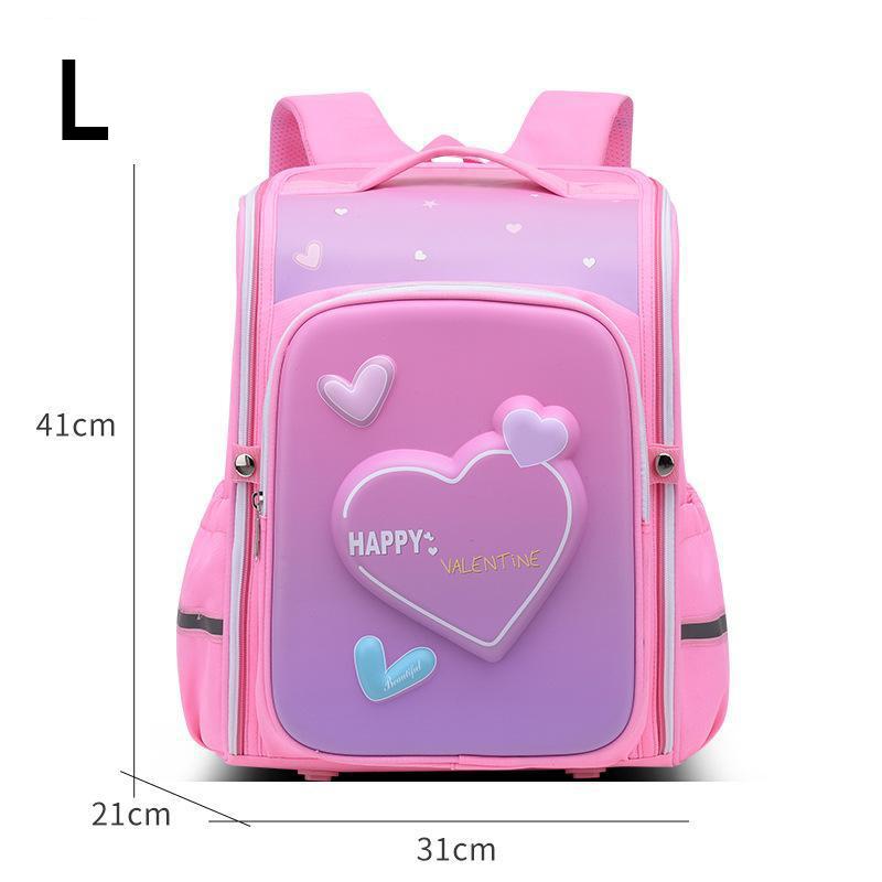 Милый 3D мультяшный школьный рюкзак для детей, подарочные сумки для начальной школы для девочек, водонепроницаемая детская сумка для книг с сердечками