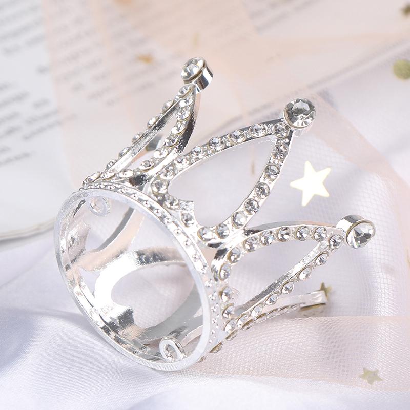 Mini Crown Princess Topper Crystal Pearl Children Hair Ornaments Party Decor