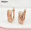 SIMJOO Fashion Rose Gold Earrings Personality Temperament Geometric Hollow Out Flower Earrings for Ladies
