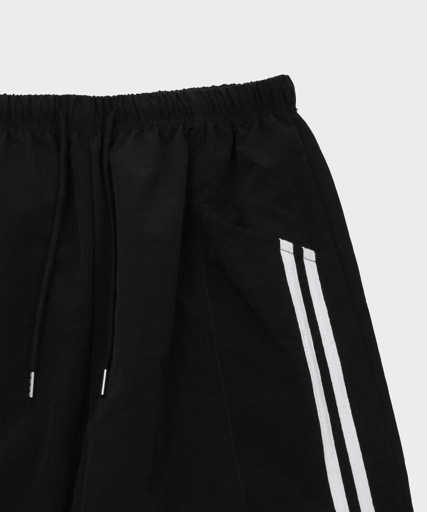 SLOW RECORD HOUSE Side Track Nylon Pants_Black
