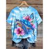 3D Prints Sea Turtle Short Sleeve Tee Tops O-Neck T- Shirt Summer Casual Women's Clothing