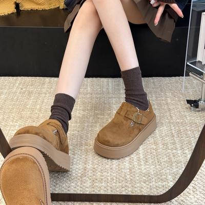 Женские новые зимние теплые сноубутсы на толстой подошве из бархата, плюшевые лоферы, хлопковая обувь, женская обувь