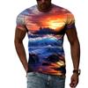Новые трендовые мужские футболки с 3D-принтом «Природный пейзаж», летняя модная повседневная футболка в стиле хип-хоп с принтом, индивидуальная красивая футболка