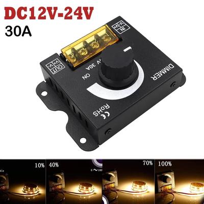 DC12V-24V светодиодный выключатель 30A 360W регулятор напряжения регулируемый контроллер для диммеров для ламп с полосовым светом