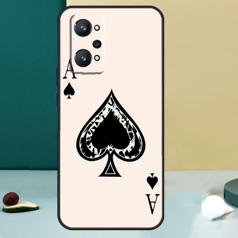 Карта Покер Туз Пик Для Realme 14 13 Pro Plus 10 11 12 GT 5 6 6T GT7 Pro C61 C55 C53 C51 C21Y C25S C75 C67 Чехол