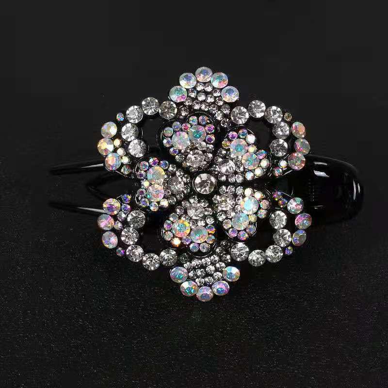 Элегантная заколка-уточка со стразами с тремя зубцами для прически пучок для мам
