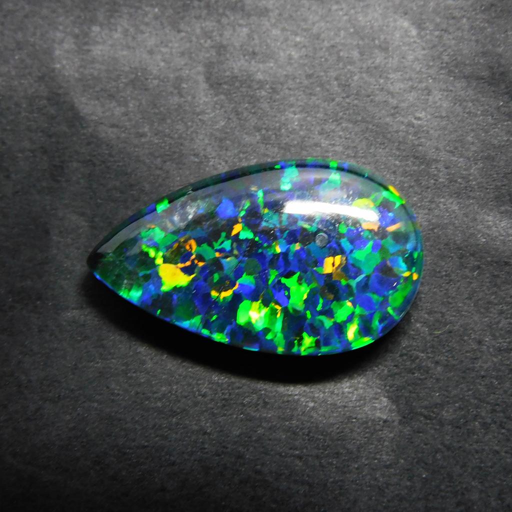 Lab-Created Opal Loose Gemstone Doublet Pear Cut 17.45 ct Multi Color for Jewelry Making and Crafts