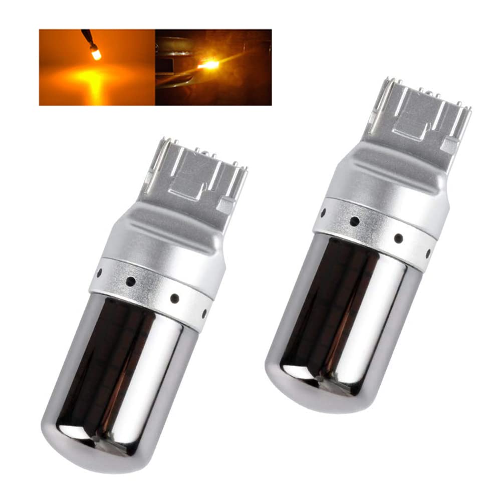 Futwod T20 LED, Одинарный, Указатель поворота, Скрытая лампа, Янтарный, 7440 W21W WY21W Скрытый, Хромированный,