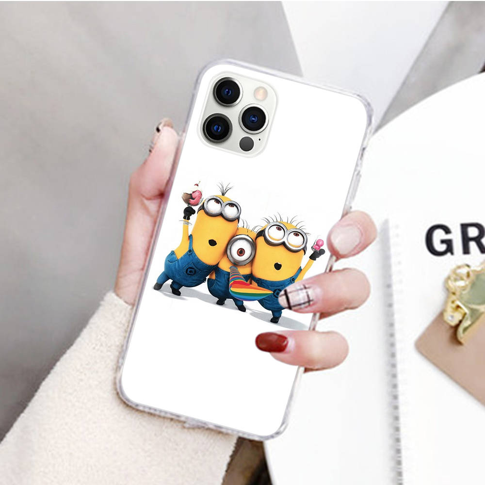 JM29 Я люблю Minion Прозрачный чехол для Samsung A04 A14 A23 M33 M53 Realme 10 9 C35 C55 VIVO Y02 X80 Infinix Hot 30 Note 11 Tecno Spark 8P Pro