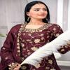 Maroon Embroidered Sharara Suit with Dupatta