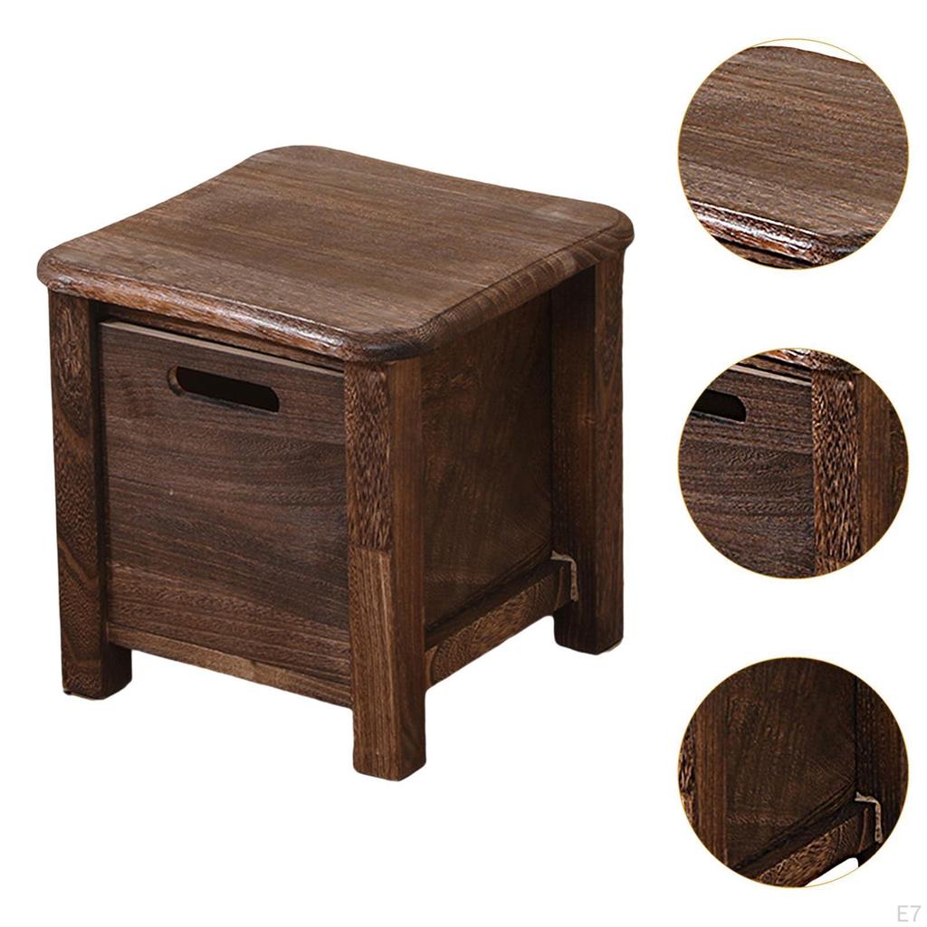 Деревянный табурет для хранения вещей, небольшой переносной, экономящий место, с ящиком для смены обуви