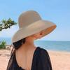 Women's Large Brim Summer Straw Sun Hat - French Hepburn Style Beach & Travel Hat