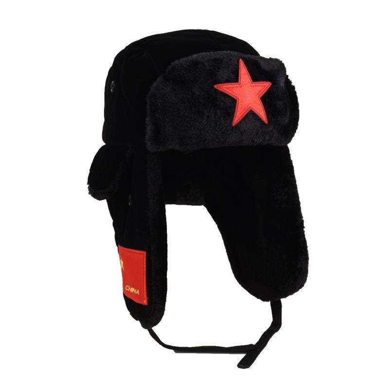 Шапка Thunderbird для мужчин, зимняя, теплая, детская, хлопковая, детская, для езды на велосипеде, красная, с пентаграммой, толстая, для холодной погоды