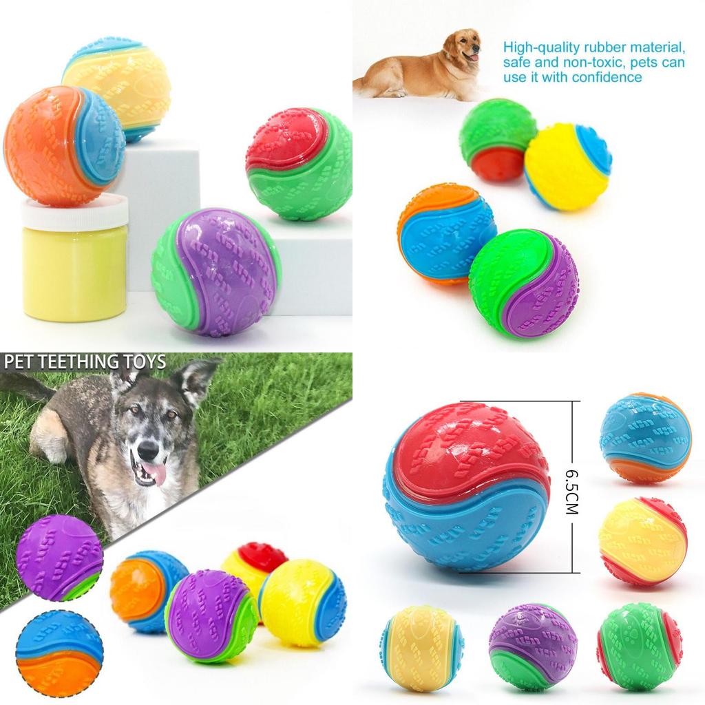 Toy Squeaky Dog Balls Rubber Durable Bouncy Chew Ball Puppy Play Tpr Outdoor