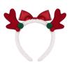 Red Antler Pompon Hair Clip: Sweet Christmas Bow Headband for Women