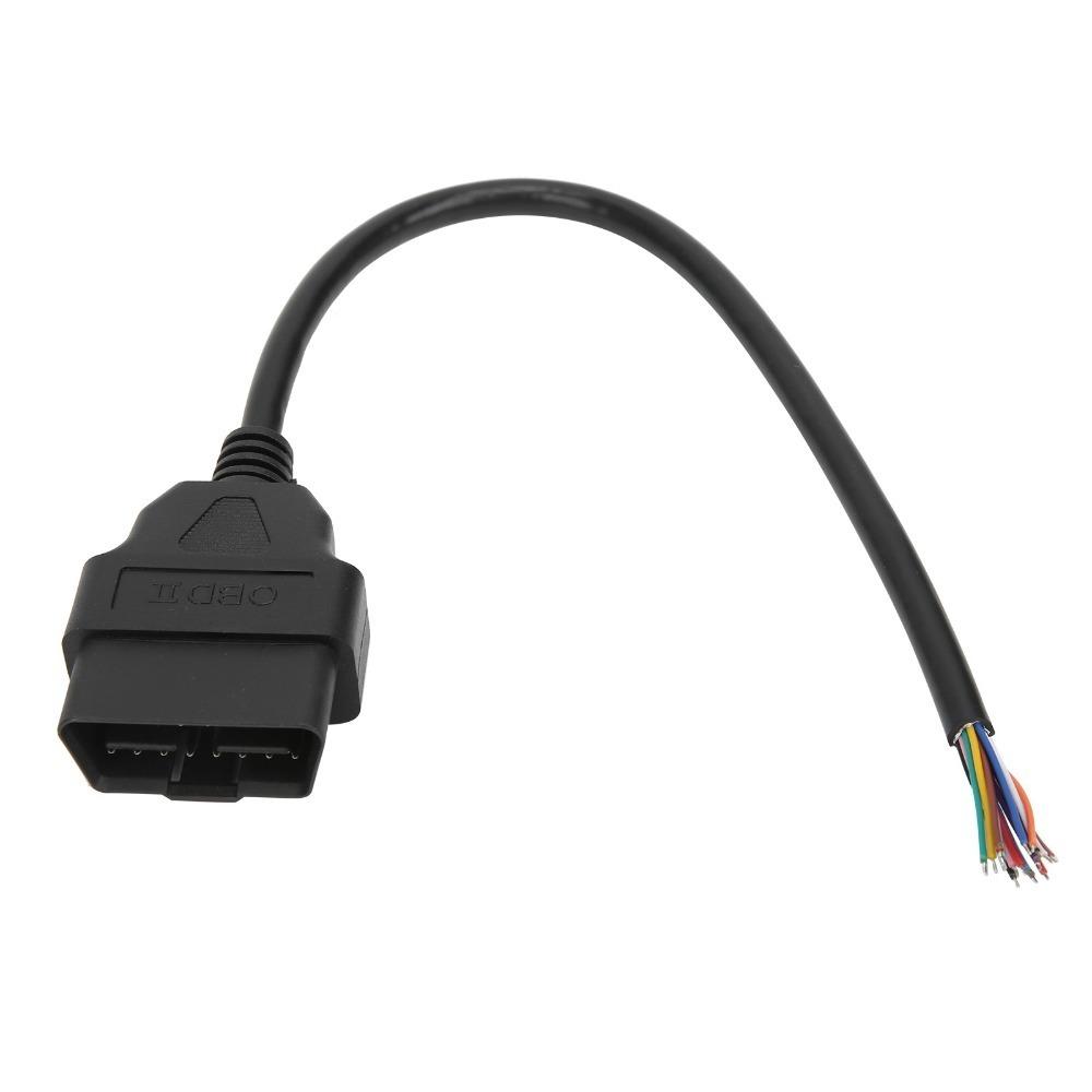 30cm / 11.8Inch Diagnostic Tool Cable 16 Pin Male OBD2 Pigtail Diagnostic Wire Modification