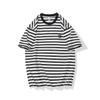 Spring and Summer Data Ice Silk Short-sleeved Men's Striped T-shirt Thin Short-sleeved Shirt