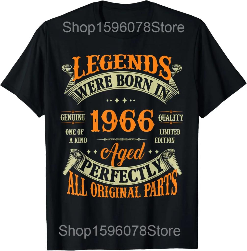 Limited Edition 1966 60th Birthday Gift 60 Years Old Vintage T Shirts Pure Cotton Tee Shirt Short Sleeve Unisex Loose Clothing