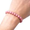 Браслет из родохрозита 8 мм круглый шарик, внутренний обхват 16 см, роза инков, камень любви, натуральный камень, камень силы, четки для молитвы, подарок, 8 мм прибл.