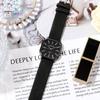 Square Quartz Watch Simple Elegant Adjustable Men Lady Minimalistic Design Anti-rust Faux Leather Quartz Watch
