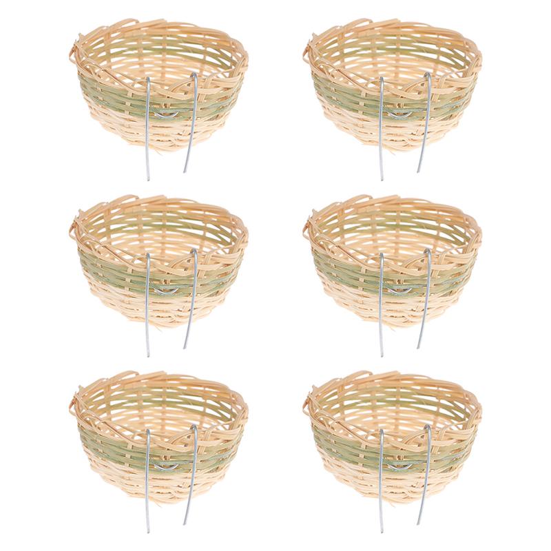 6шт ручной работы бамбуковое гнездо для разведения птиц кровать для попугая канарейка-зяблик ласточка